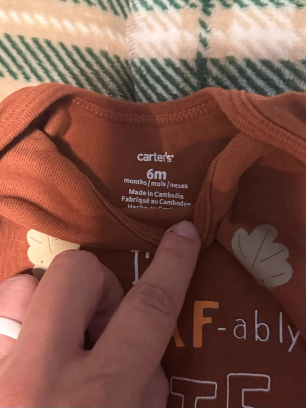 Carter's Rust Long-Sleeve Tee with Leaf Graphics
